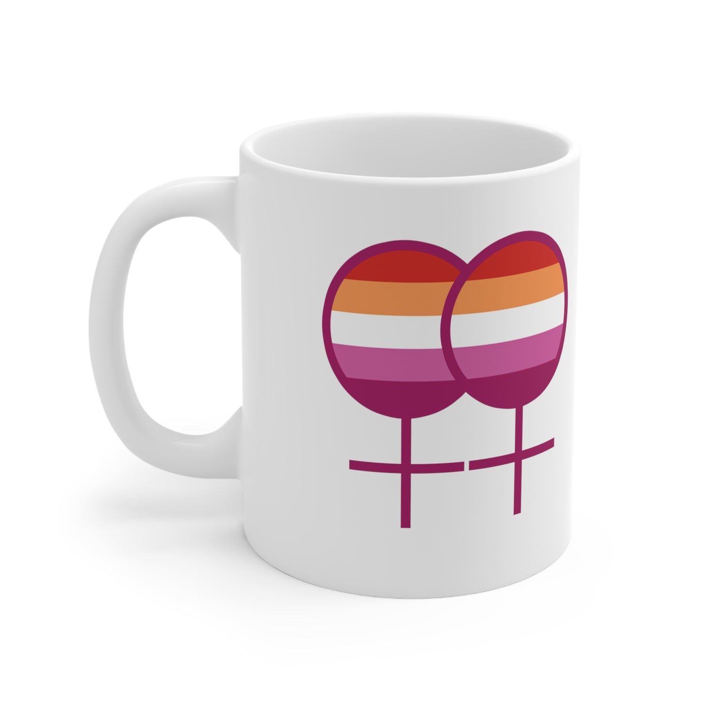 Lesbian Flag Female Symbol Ceramic Mug 11oz - Queer We Are Shop
