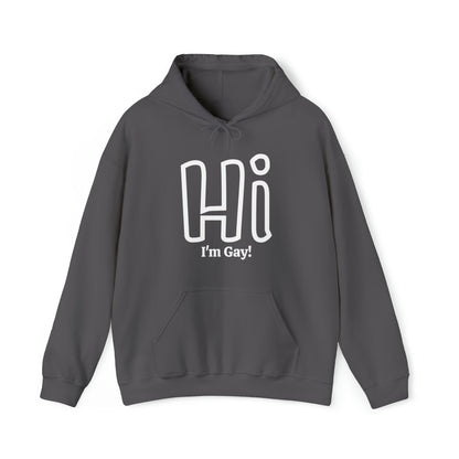 Hi I'm Gay Unisex Heavy Blend™ Hooded Sweatshirt - Queer We Are Shop