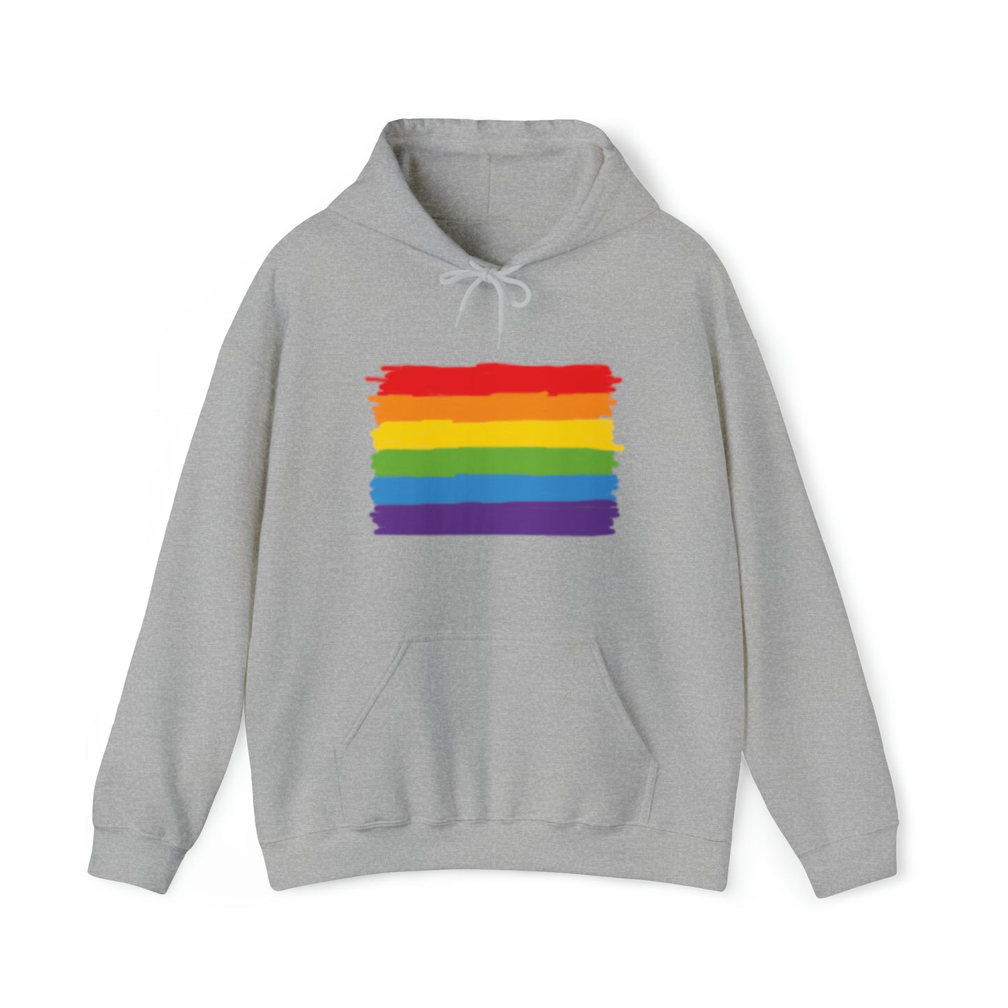 Pride Flag Brush Stroke Design Unisex Heavy Blend™ Hooded Sweatshirt - Queer We Are Shop