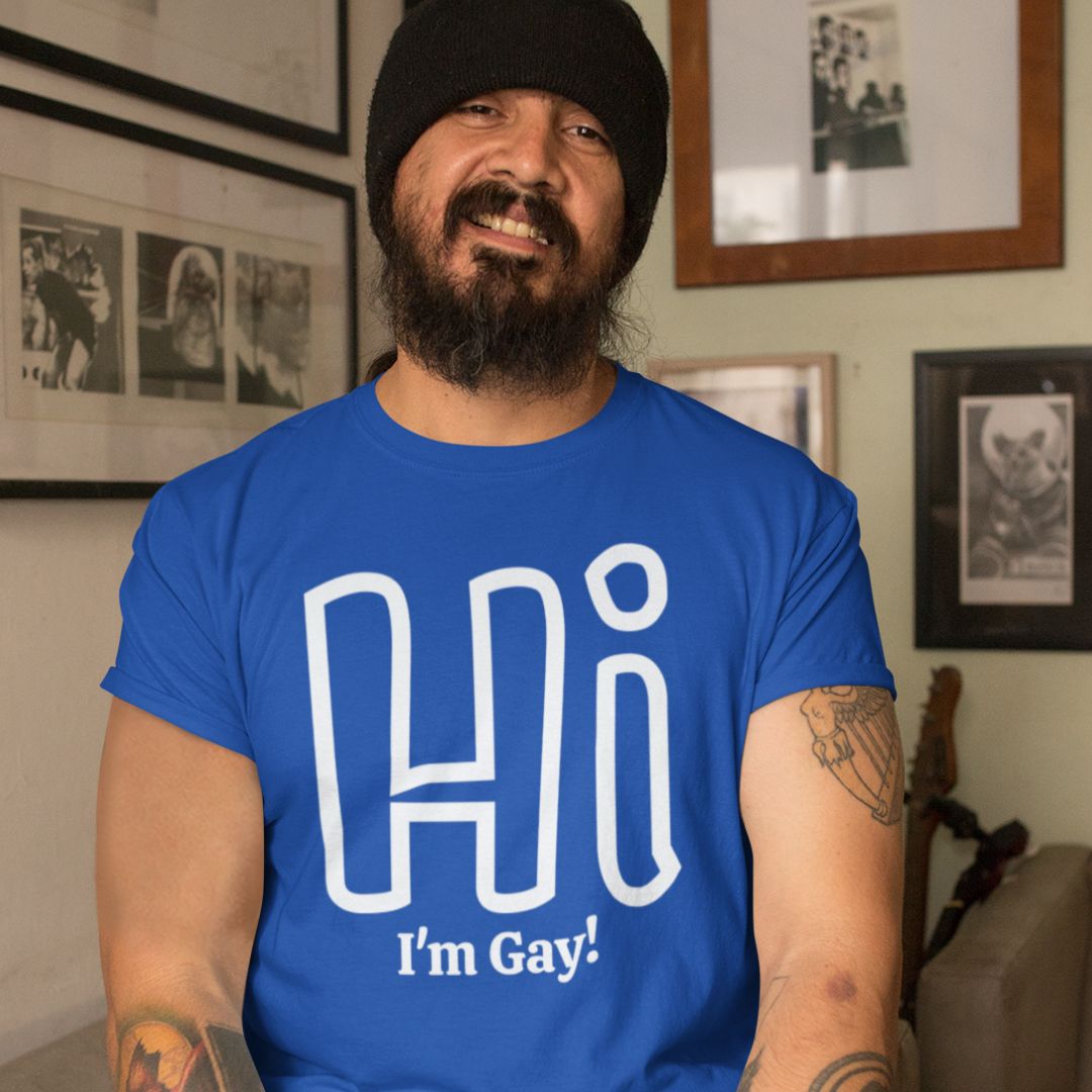 Hi I'm Gay Unisex Crew Neck T-shirt - Queer We Are Shop