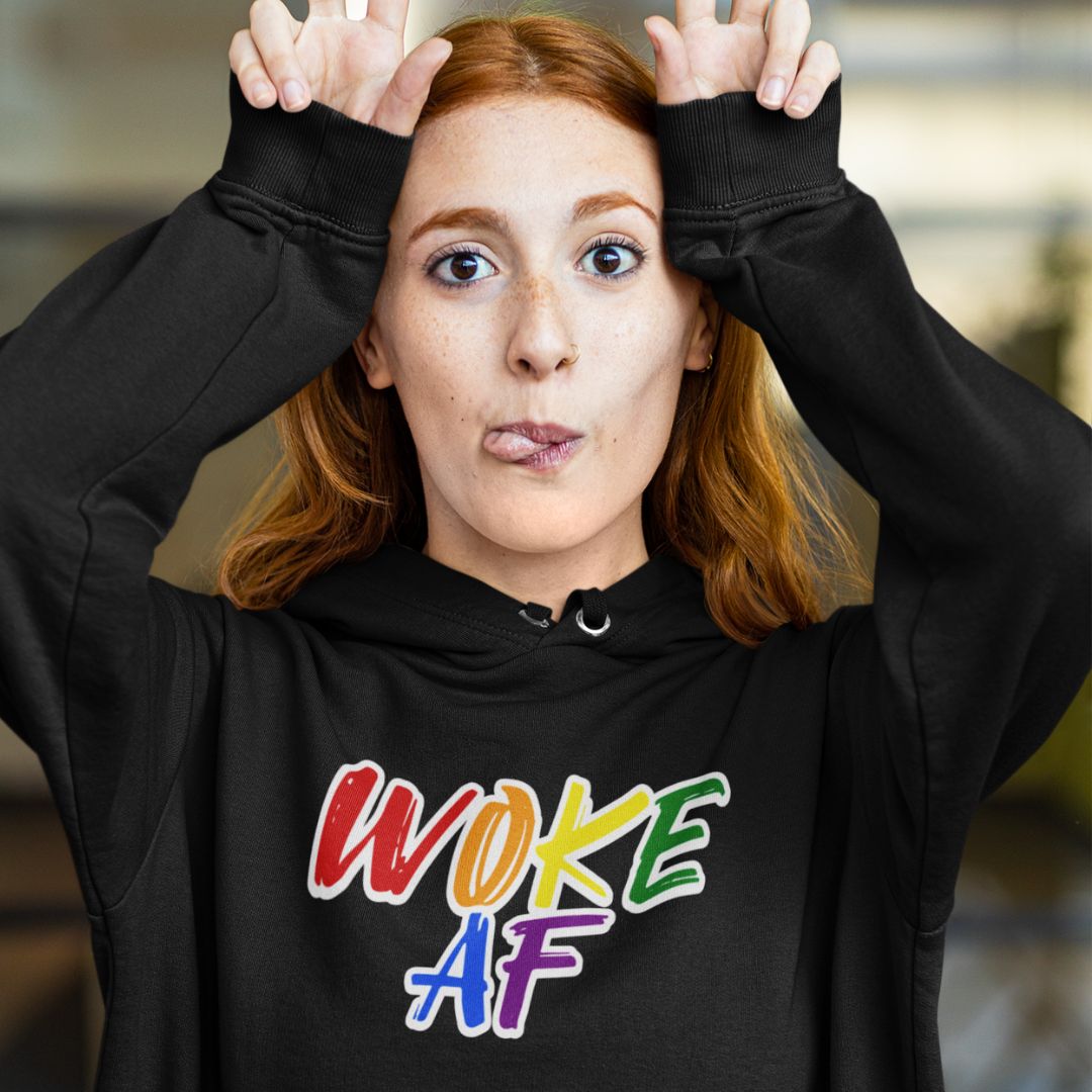 Woke AF Unisex Heavy Blend™ Hooded Sweatshirt - Queer We Are Shop